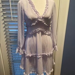 B Darlin Light Purple Ruffled Long Sleeved Dress